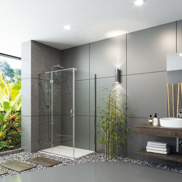 Picture of Shower enclusure ares - 150yp, glazed glass, chrome profile, 90x90x200