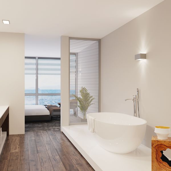 Picture of Shower tray leonia freestanding +drain, 160x78x58cm