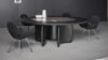 Picture of Table mellow 250, bonaldo, diameter 250cm, circular top bronzed glass, polyurethane polished bronze lead base 