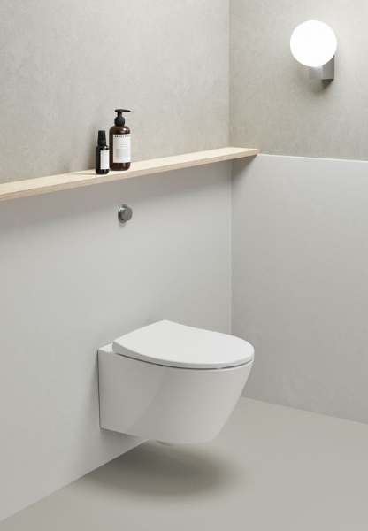 Picture of Wall-hung wc 981611 modo, gsi, rimeless swirlflush, with concealed rapid-fixture system fisr2 for wc and bidet, lucido bianco