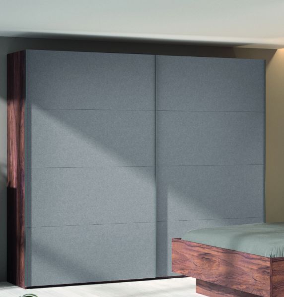 Picture of Wardrobe audace, with two sliding doors, 250x223x67, soft closing, brera walnut/gray