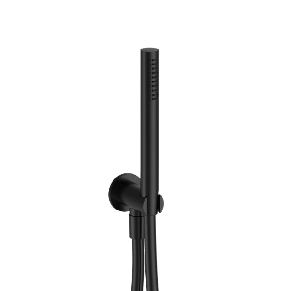 Picture of Shower set 86138093, fantini, metal, hand shower and holder, round backplate, 150cm pvc hose, matt black