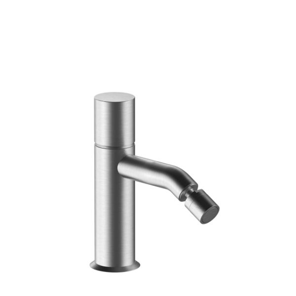 Picture of Single-hole bidet mixer 5093e908f nostromo, fantini, cylindrical handle, without lever, brushed stainless steel