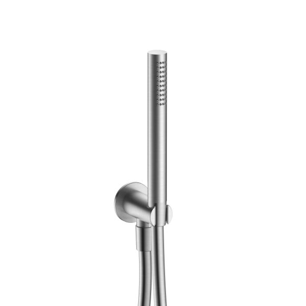 Picture of Shower set 86938093 nostromo, fantini, metal, hand shower and holder, round backplate, 150cm pvc hose, brushed stainless steel