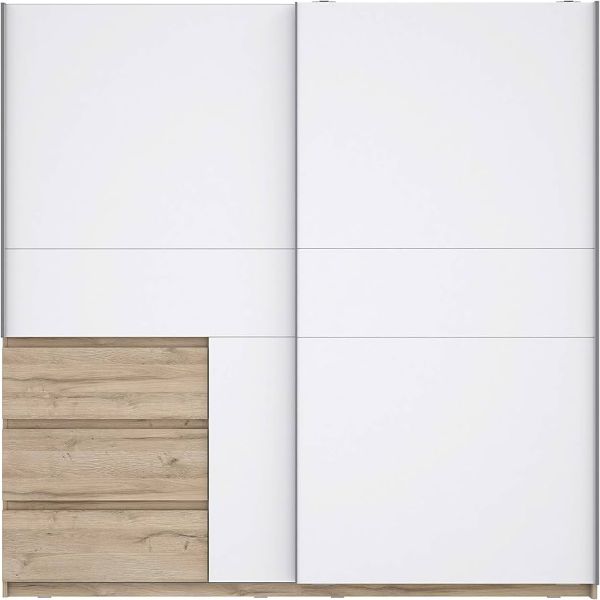 Picture of Wardrobe cets323e9-c321 collet, forte, dimensions 200x200x61cm, white/oak