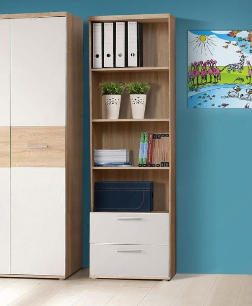 Picture of Bookshelf lpr72-q36f lupo, forte, dimensions 188x60x35cm, white/oak