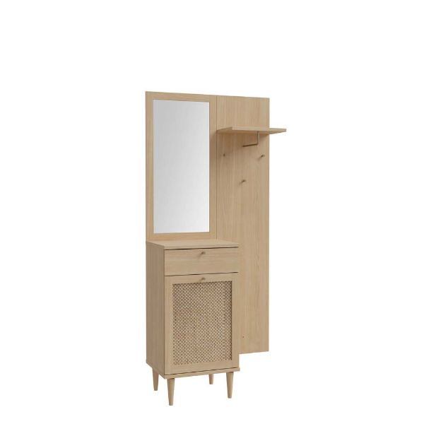 Picture of Shoe cabinet cqsd03-d95d calasetta, forte, dimensions 198x90.4x41.4cm, elegancia oak