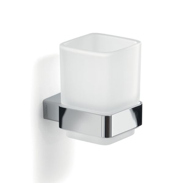 Picture of Glass toothbrush holder 54101300000 lounge, gedy, krystal, wall mounted, cromato