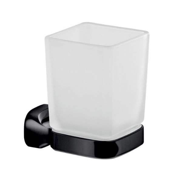 Picture of Toothbrush holder st101400000 stelvio, gedy, crystal, wall mounted, black