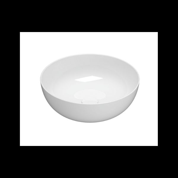 Picture of Basin b6t45bi t-edge, globo, 45cm, sit-on installation, circular, glossy white