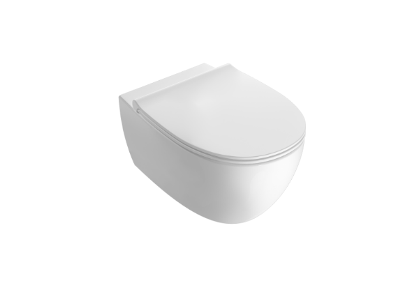 Picture of Wall-hung wc mds03bi 4all, globo, no rim, 54cm, fixing kit, space-saving, glossy white