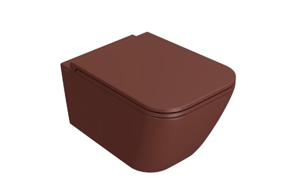 Picture of Wall-hung wc sts05mt stone, globo, no rim, 52cm, fixing kit, space-saving, mattone