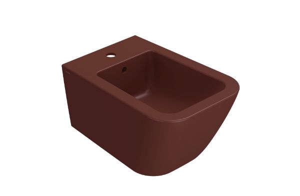 Picture of Wall-hung bidet sts10mt stone, globo, 52cm, fixing kit, space saving, mattone