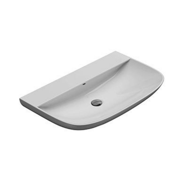 Picture of Wall-hung basin la080.bi stockholm, globo, 80cm, round, glossy white