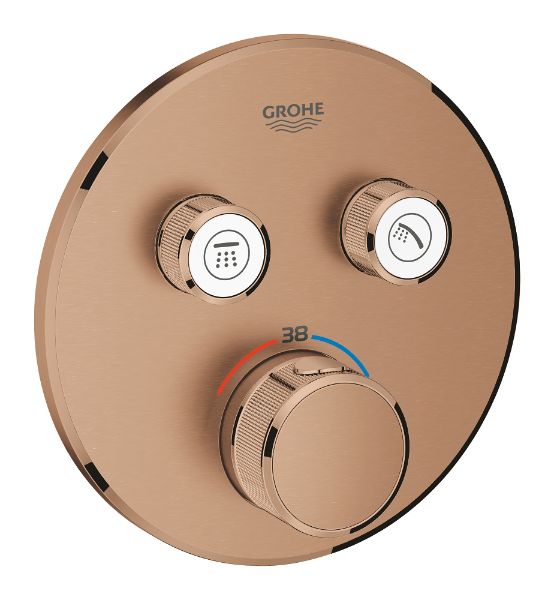 Picture of Thermostat for concealed installation 29119dl0 grt smartcontrol, grohe, with 2 valves, round, brushed warm sunset
