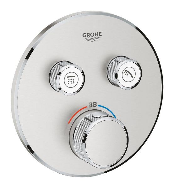 Picture of Thermostat for concealed installation 29119dc0 grt smartcontrol, grohe, with 2 valves, round, supersteel