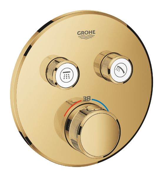 Picture of Thermostat for concealed installation 29119gl0 grt smartcontrol, grohe, with 2 valves, round, cool sunrise