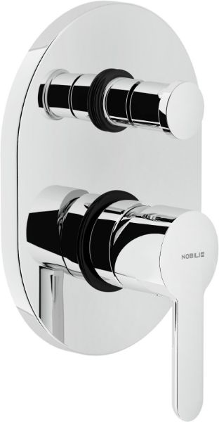 Picture of Single lever control mixer ab87100cr abc, nobili, wall-mounted, white chrome