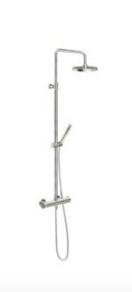 Picture of Thermostatic shower column lv00030/50ix live, nobili, round shower head and hand shower, 200mm, inox
