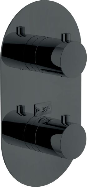 Picture of Thermostatic shower mixer we00102/tflp, nobili, oval, wall mounted, vertical and horizontal mounting, diamond smoke pvd