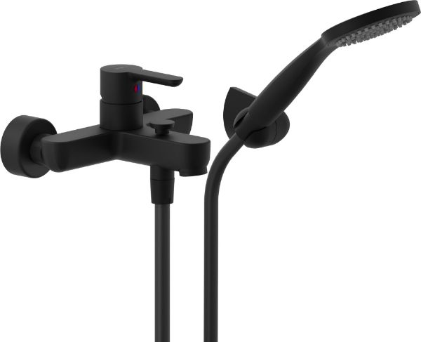 Picture of Bath ab87110bm abc, nobili, external single control mixer, head shower, adjustable hand shower support, 150cm hose, mora matt