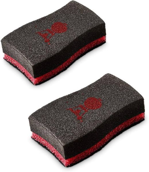 Picture of Weber 17688 cleaning sponge set, metal/plastic, black/red, 12×8×4 cm (2 pcs)
