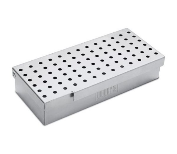 Picture of Weber universal stainless steel smoker box, steel, silver, 9.8"×4.5"×2"