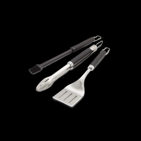 Picture of Weber premium barbecue utensils set, 3 pieces, stainless steel, silver, 5.4 × 22.9 × 57.8 cm