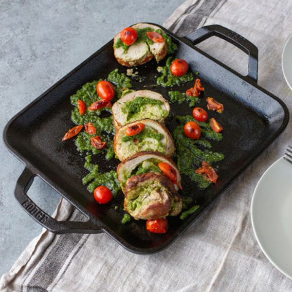 Picture of Lodge cast square griddle, iron, black, 2.64 kg, 14.5"l × 11"w × 1.4"th