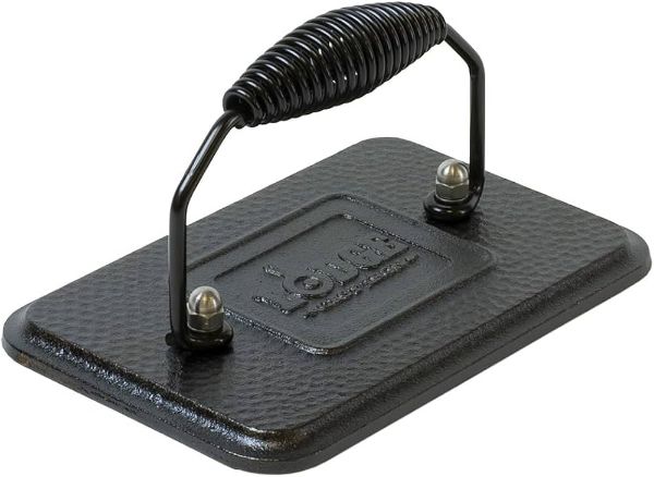 Picture of Lodge cast grill press, iron, black , 4.5″ × 6.75″