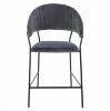 Picture of Stool by-25 toro, metalic structure, velvet 18 upholstery, grey