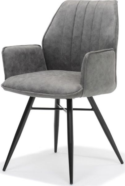 Picture of Chair dc424 h567d-21 gio, black metalic structure, polyester upholstery, deep grey