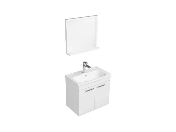 Picture of Vanity unit with wall mirror 22rbs001060e rubino, isvea, 60cm, glossy white