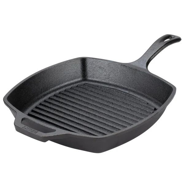 Picture of Lodge pan cast iron square grill pan, black, 10.5 inch