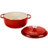 Picture of Lodge 5 quart cast dutch oven, iron, red, 5.68 liters