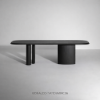 Picture of Table padiglioni 250, bonaldo, dimensions 250x108x76cm, coal oak wood top, mat lead metal base