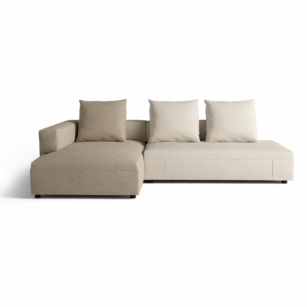 Picture of Corner sofa glow in, desiree, dimensions 320x165cm, corner in left, two tone, atlas 03 natur cat.c & aura 04 sabbia cat.g upholstery