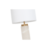 Picture of Table lamp, alabaster+steel fabric shade, size:φ38*h66cm