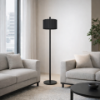 Picture of Floor lamp, quincuinx, steel+brass fabric shade: black slub(bk01), φ50*h35cm, bronze tube size φ50*h169.5cm