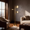 Picture of Floor lamp, sunrise, alabaster+brass+steel finish, ab-r(s-014) light source:led 3000k 9w, size: 43*28*h150cm