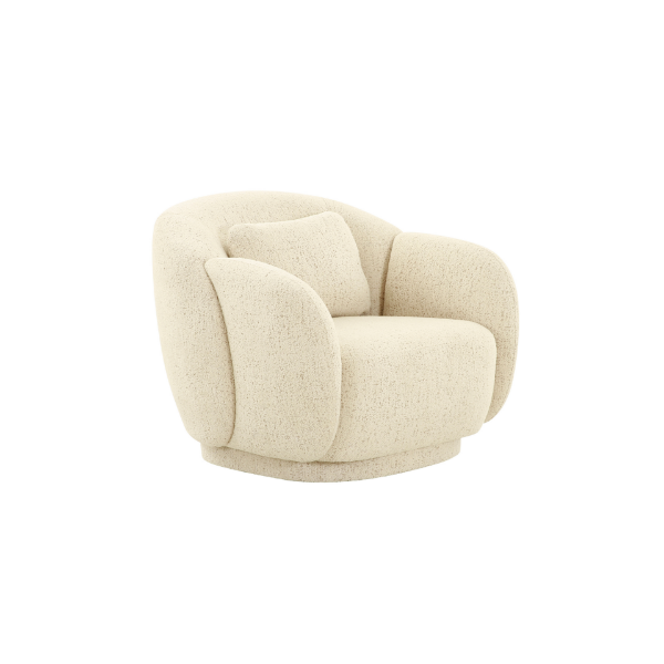Picture of Boucle chair, misty, cream, with cushion, 89x90x75cm