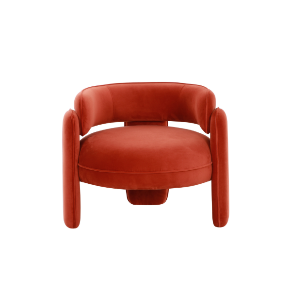 Picture of Chair with armrest, euphoria, velvet orange, 86x76x67cm