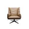 Picture of Chair, argo boss, iron metal, full cow leather, koala grey brown, 90x99x103cm