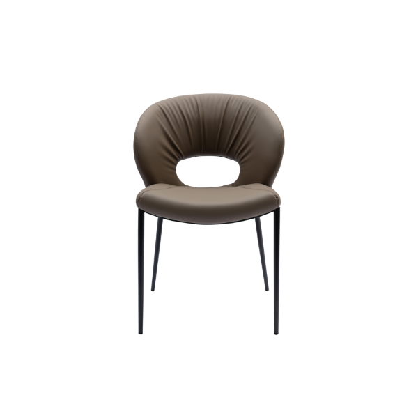 Picture of Chair, cassia, leather pu, beige black frame, 55.5x61.5x81cm