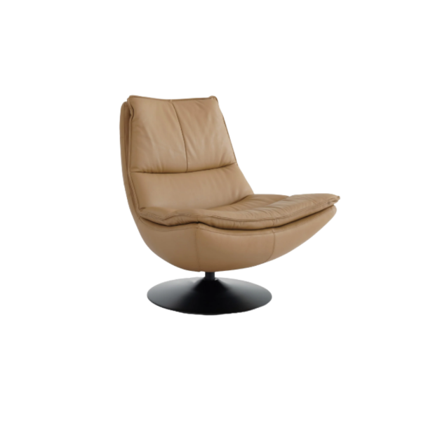 Picture of Swivel chair, ella, full cow leather, westbury brown, 86x89x95cm