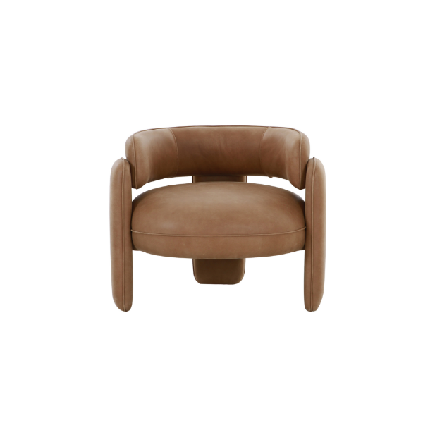 Picture of Lounge chair, euphoria, leather, marron, 86x76x67cm
