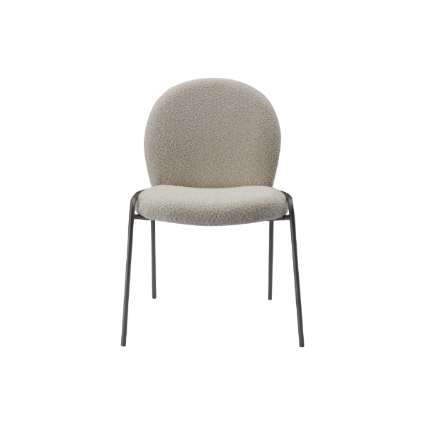 Picture of Chair, kler, boucke cream, two tone grey frame, 59x57x84cm