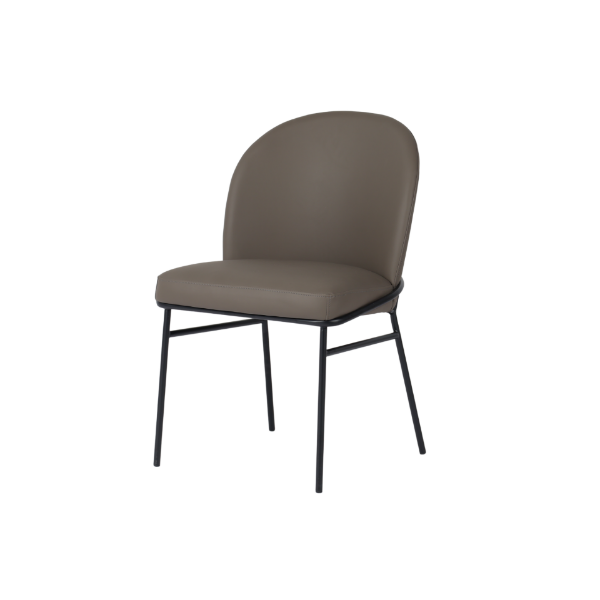 Picture of Side chair, sophie, black metal, pu leather grey, 49x56x82cm