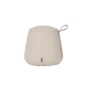 Picture of Pouf, dot, in natural leather white, with handle, 50x50x42cm