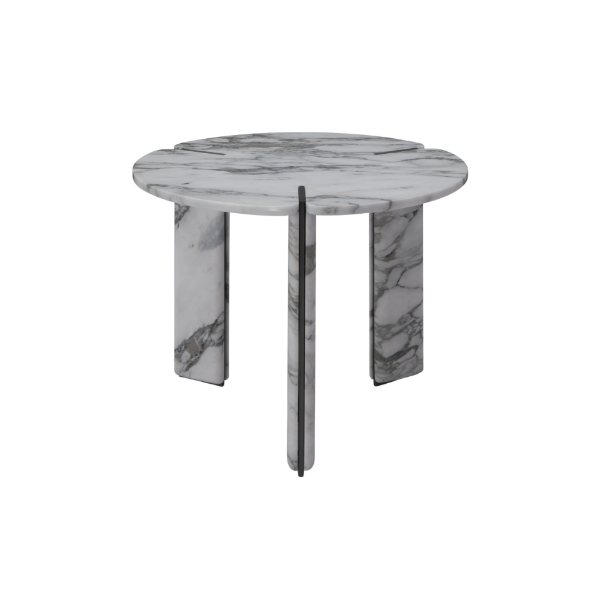 Picture of Small coffee table, corolla, white marble trs2404, base white marble, dia.60x48cm